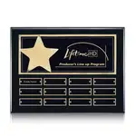 Plaque perpétuelle Hollister horizontale - Noir/Or - 12 plaquettes 9 x 12 po