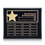 Plaque perpétuelle Hollister horizontale - Noir/Or - 20 plaquettes 10.5 x 13 po