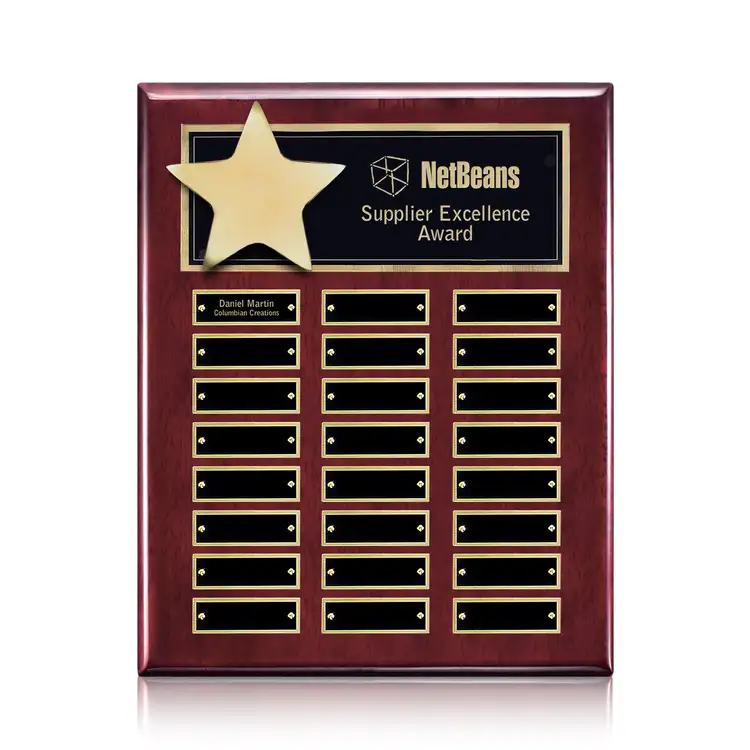 Plaque perpétuelle Hollister verticale - Bois de Rose/Or - 24 plaquettes 10.5 x 13 po