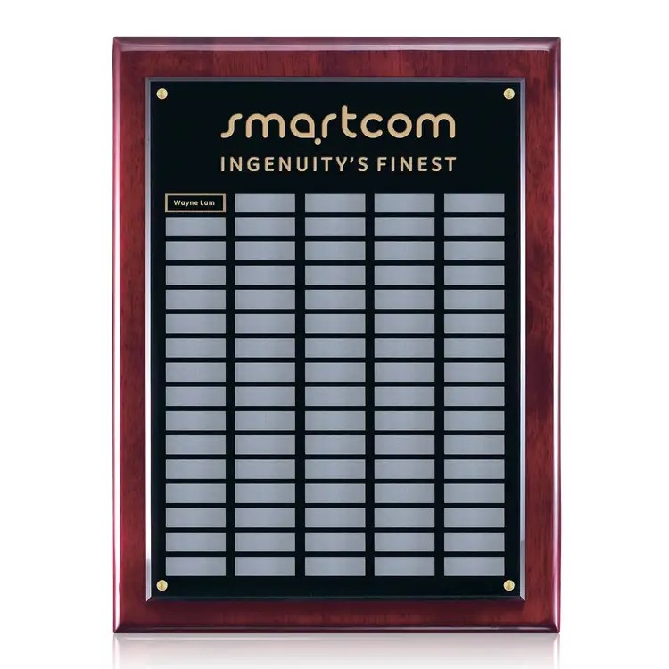 Noranda Perpetual Plaque - Black/Rosewood - 80 Plates 18 x 24 in - Laser Engraving and Print