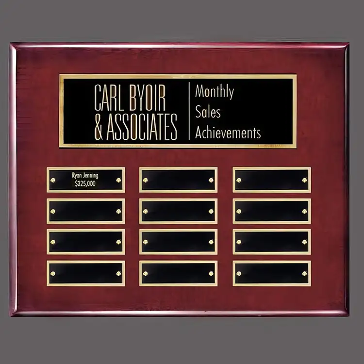 Oakleigh Horiz Pert/Plaque - Rosewood/Gold - 12 Plates 8 x 10 in