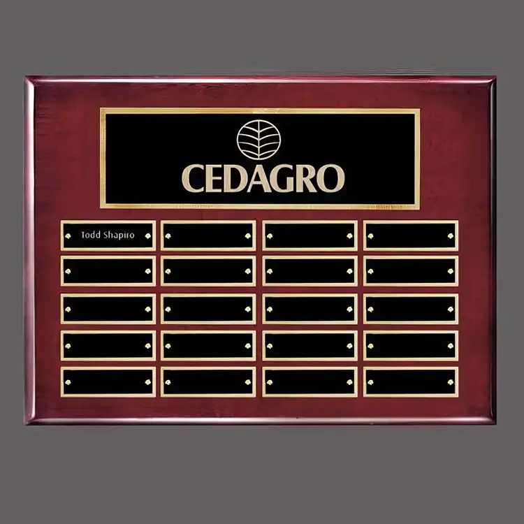 Oakleigh Horiz Pert/Plaque - Rosewood/Gold - 20 Plates 9 x 12 in