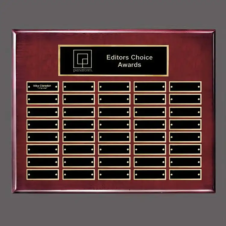 Oakleigh Horiz Pert/Plaque - Rosewood/Gold - 40 Plates 12 x 15 in