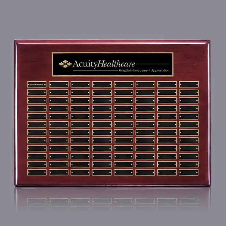 Oakleigh Horiz Pert/Plaque - Rosewood/Gold - 96 Plates 18 x 24 in