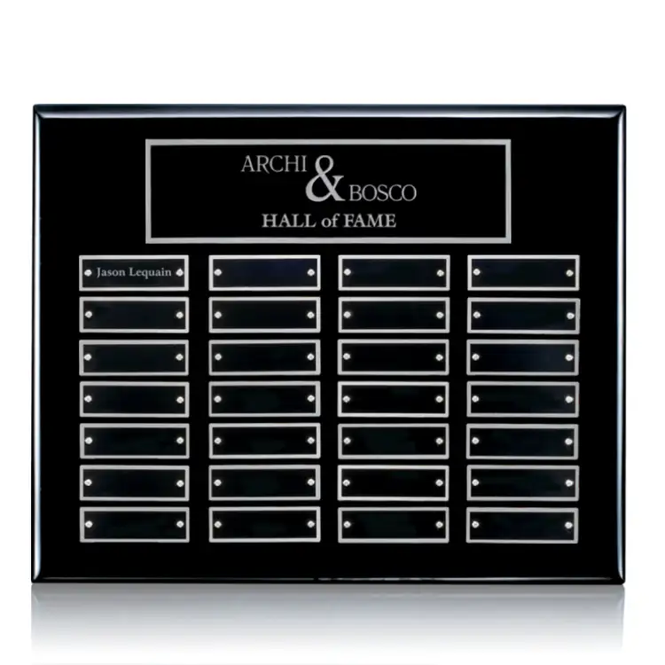 Oakleigh Horiz Pert/Plaque - Black/Silver - 28 Plates 10.5 x 13 in