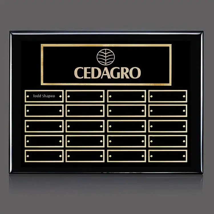 Oakleigh Horiz Pert/Plaque - Black/Gold - 20 Plates 9 x 12 in