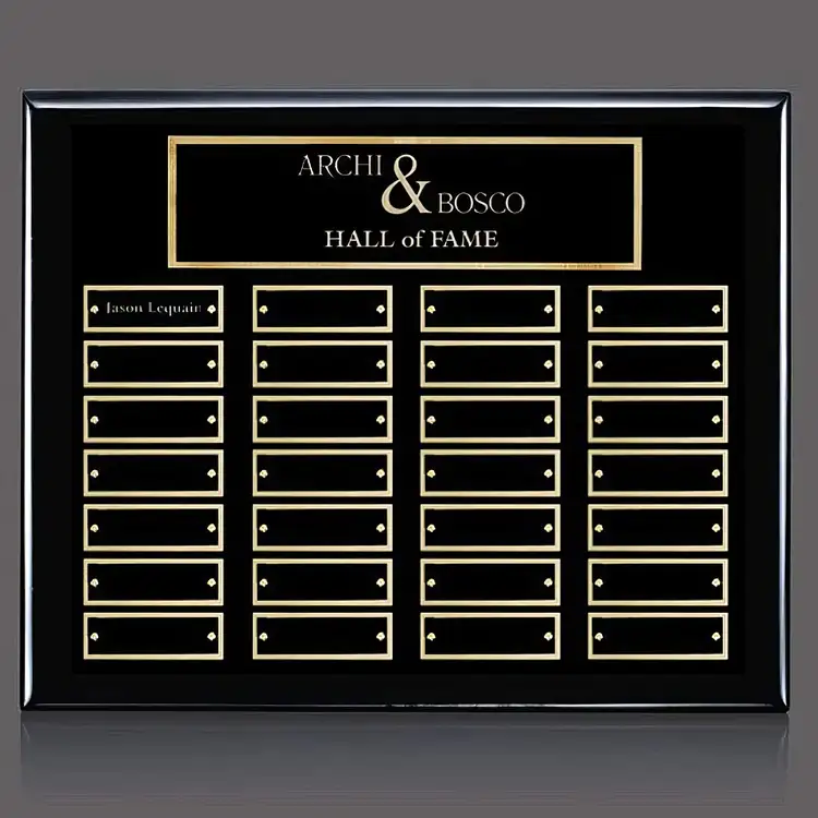 Oakleigh Horiz Pert/Plaque - Black/Gold - 28 Plates 10.5 x 13 in