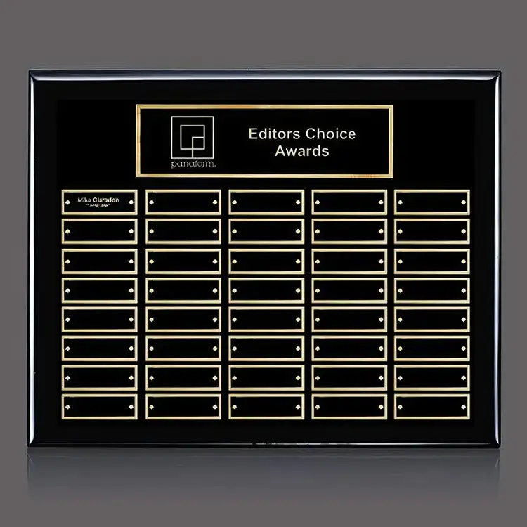 Oakleigh Horiz Pert/Plaque - Black/Gold - 40 Plates 12 x 15 in