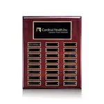 Plaque perpétuelle Oakleigh verticale - Bois de Rose/Or - 24 plaquettes 10.5 x 13 po