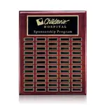 Plaque perpétuelle Oakleigh verticale - Bois de Rose/Or - 60 plaquettes 16 x 20 po