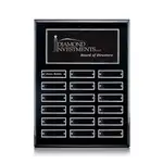Plaque perpétuelle Oakleigh verticale - Noir/Argent - 18 plaquettes 9 x 12 po