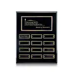 Plaque perpétuelle Oakleigh verticale - Noir/Or - 12 plaquettes 8 x 10 po