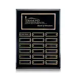 Plaque perpétuelle Oakleigh verticale - Noir/Or - 18 plaquettes 9 x 12 po