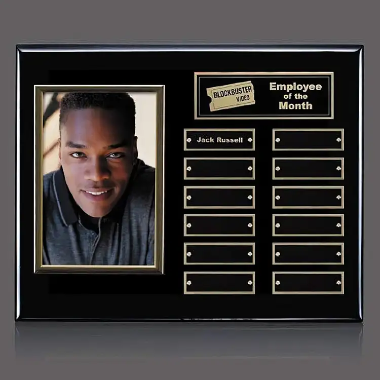 Plaque perpétuelle Photo verticale - Noir/Or - 12 plaquettes 9 x 12 po