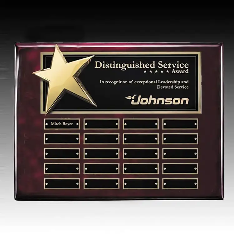 Rising Star Plaque - Rosewood Perpetual 10.5 x 13 in