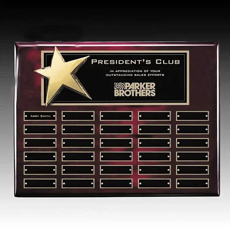 Rising Star Plaque - Rosewood Perpetual 12 x 15 in
