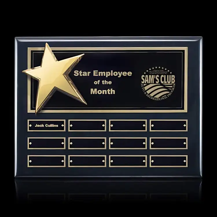 Rising Star Plaque - Ebony Perpetual - 12 Plates 9 x 12 in