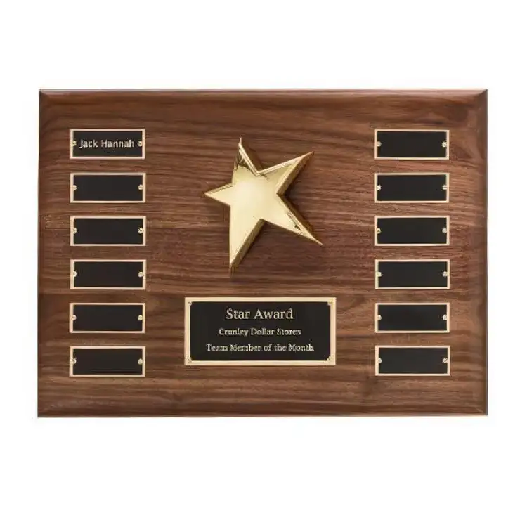 Walnut Perpetual Star - Gold/Walnut - 12 Plates 11 x 15 in