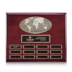 Plaque perpétuelle World horizontale - Fini bois de rose - 12 plaquettes 10.5 x 13 po