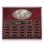 Plaque perpétuelle World horizontale - Fini bois de rose - 24 plaquettes 15 x 12 po
