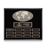 Plaque perpétuelle World horizontale - Fini noir - 12 plaquettes 10.5 x 13 po