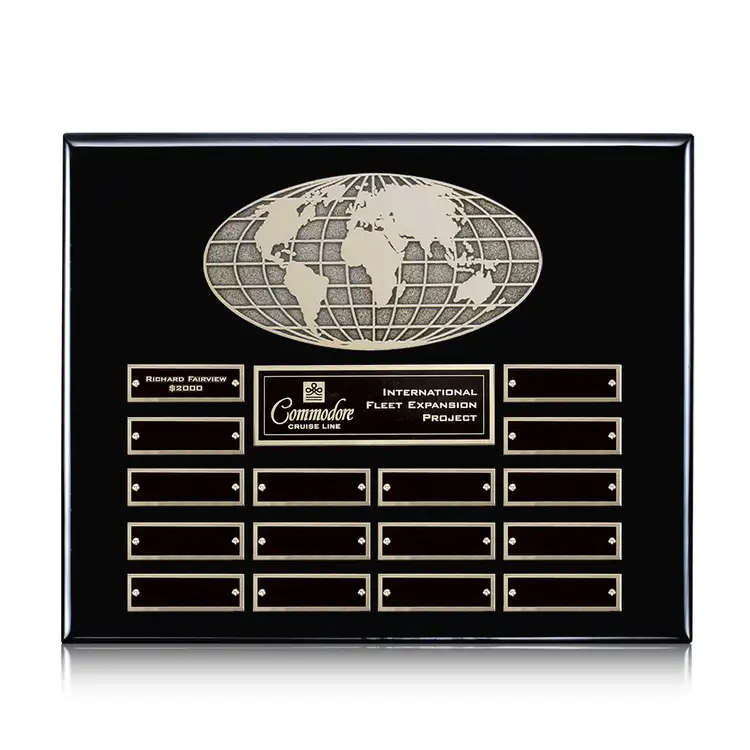 World (Horiz) Perpetual - Black Finish - 16 Plates 10.5 x 13 in