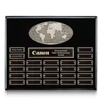 Plaque perpétuelle World horizontale - Fini noir - 24 plaquettes 15 x 12 po