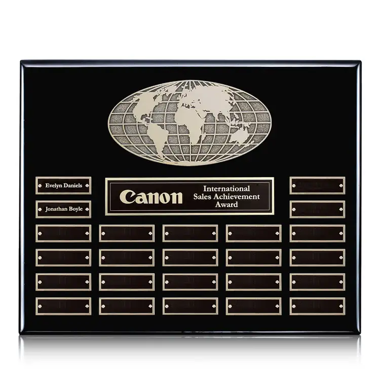 World (Horiz) Perpetual - Black Finish - 24 Plates 15 x 12 in