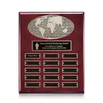 Plaque perpétuelle World verticale - Fini bois de rose - 15 plaquettes 13 x 10.5 po