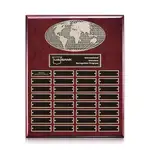 Plaque perpétuelle World verticale - Fini bois de rose - 32 plaquettes 15 x 12 po