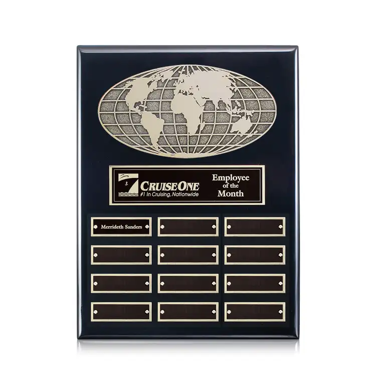 World (Vert) Perpetual - Black Finish 12 x 9 in