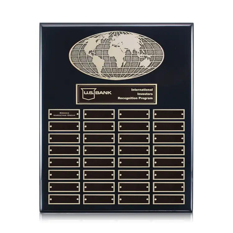 World (Vert) Perpetual - Black Finish 15 x 12 in