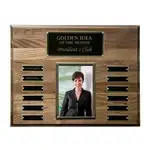 Plaque perpétuelle avec photo en noyer - Noyer 15 x 12 po