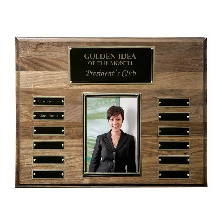 Walnut Perpetual Photo Plaque - Walnut 15 x 12 in