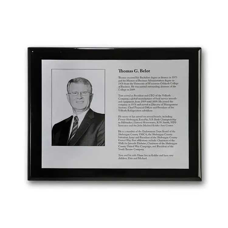 Plaque photo sur métal - Ébène 9 x 12 po