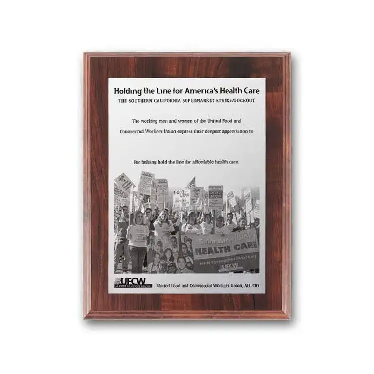 Metal Photo Plaque - Walnut Finish 8 x 10 in