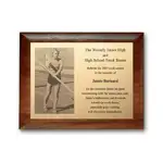 Plaque photo sur métal - Noyer à bordure arrondie 9 x 12 po