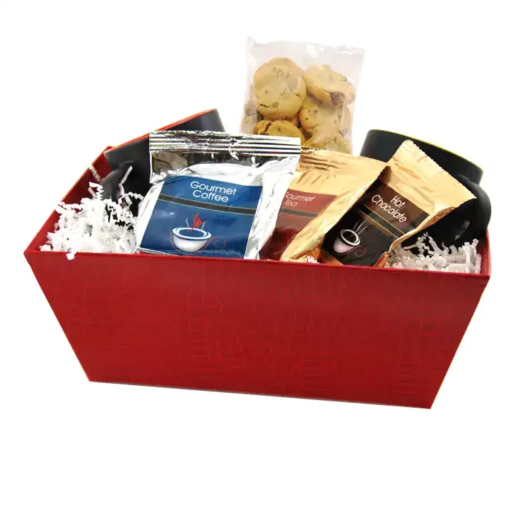 Gift Tray with 12 oz Two-Tone Mugs and Chocolate Chip Cookies