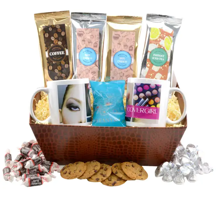 Gift Tray with 11 oz White Mugs and Chocolate Chip Cookies