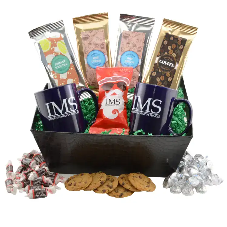 Gift Tray with 11 oz Coloured Mugs and Jelly Belly Beans