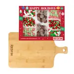 Plateau de friandises des Fêtes avec planche en bambou