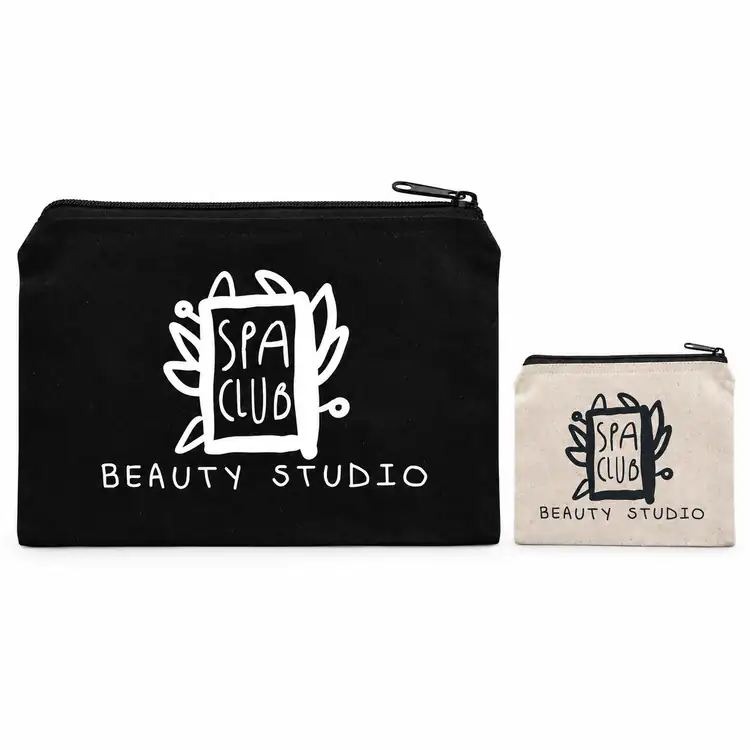 Cotton Canvas Zippered Travel Pouch