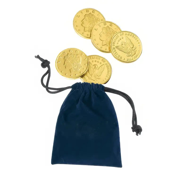 Velour Pouch with Chocolate Coins #3