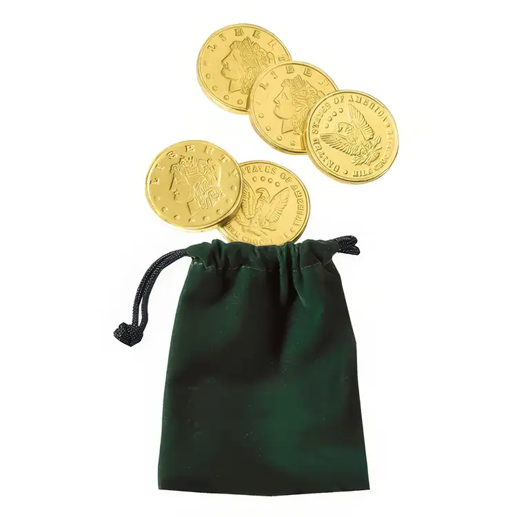 Velour Pouch with Chocolate Coins #4