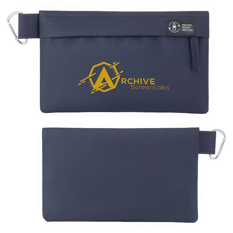 Pochette utilitaire en nylon recyclé Lakeshore avec mousqueton #2