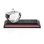 Pomme Argyle en cristal optique sur socle Albion fini bois de rose - Gravure et impression