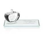 Pomme Argyle en cristal optique sur socle en cristal - Gravure et impression