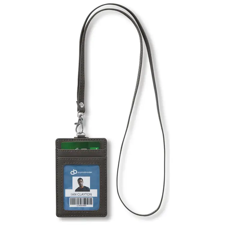 Italian Faux Leather RFID Card and Badge Holder #3
