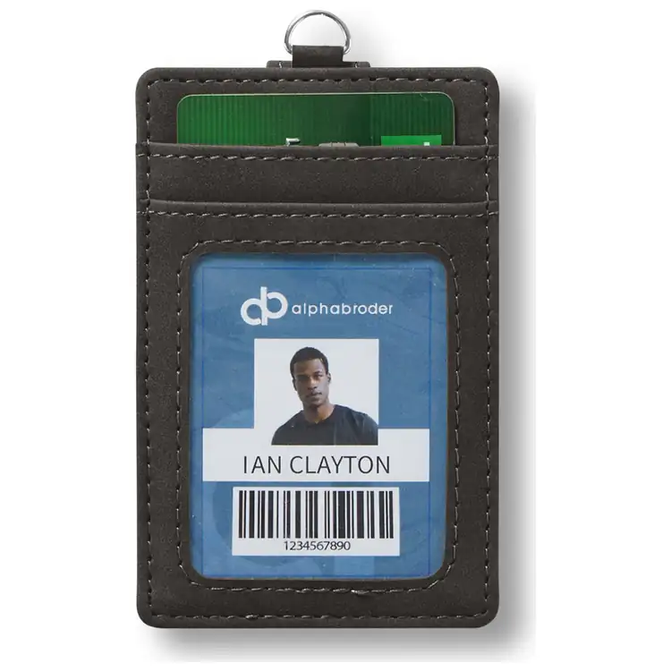 Italian Faux Leather RFID Card and Badge Holder #4