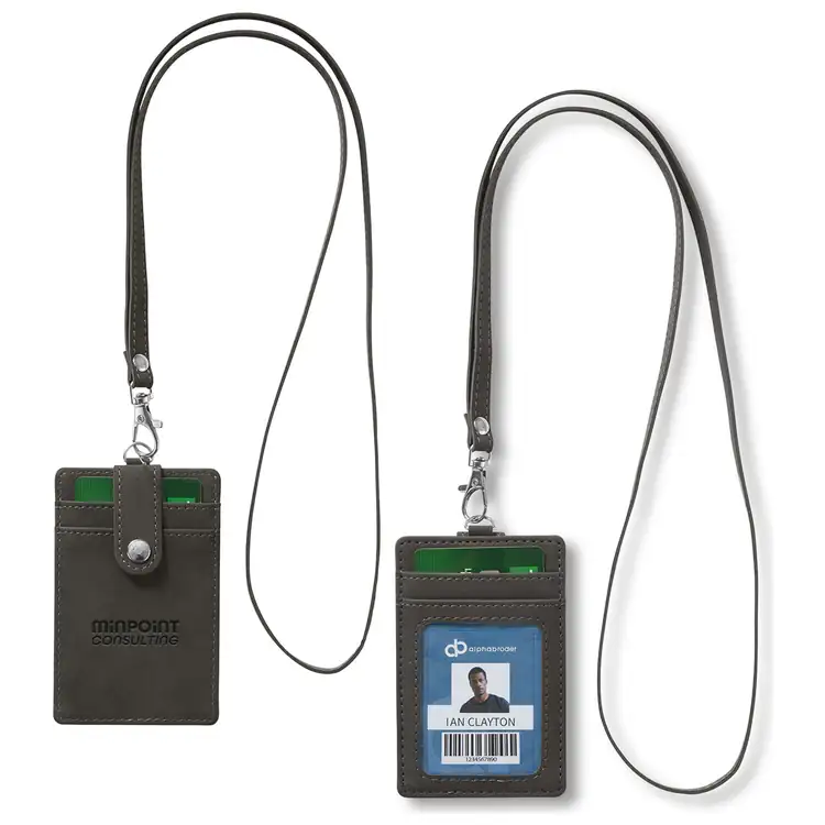 Italian Faux Leather RFID Card and Badge Holder